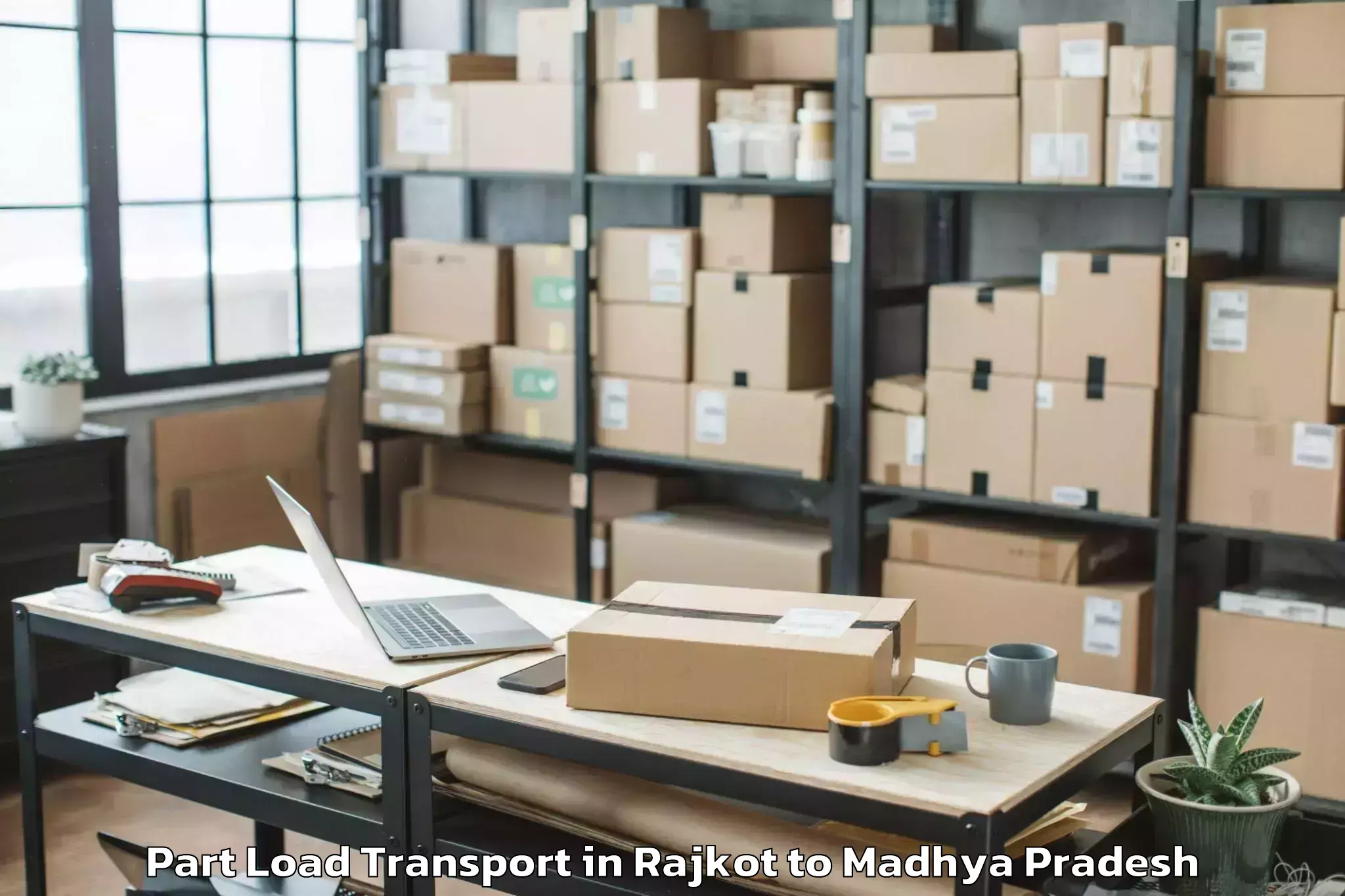 Book Rajkot to Mhow Part Load Transport Online